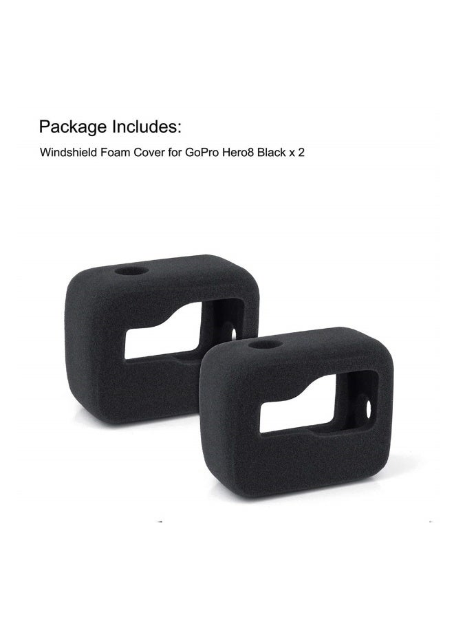 Windslayer Cover Housing Frame Case for GoPro Hero 8 Black, 2-Pack Foam Windshield Housing Case Cover, Reduces Wind Noise for Optimal Audio Recording