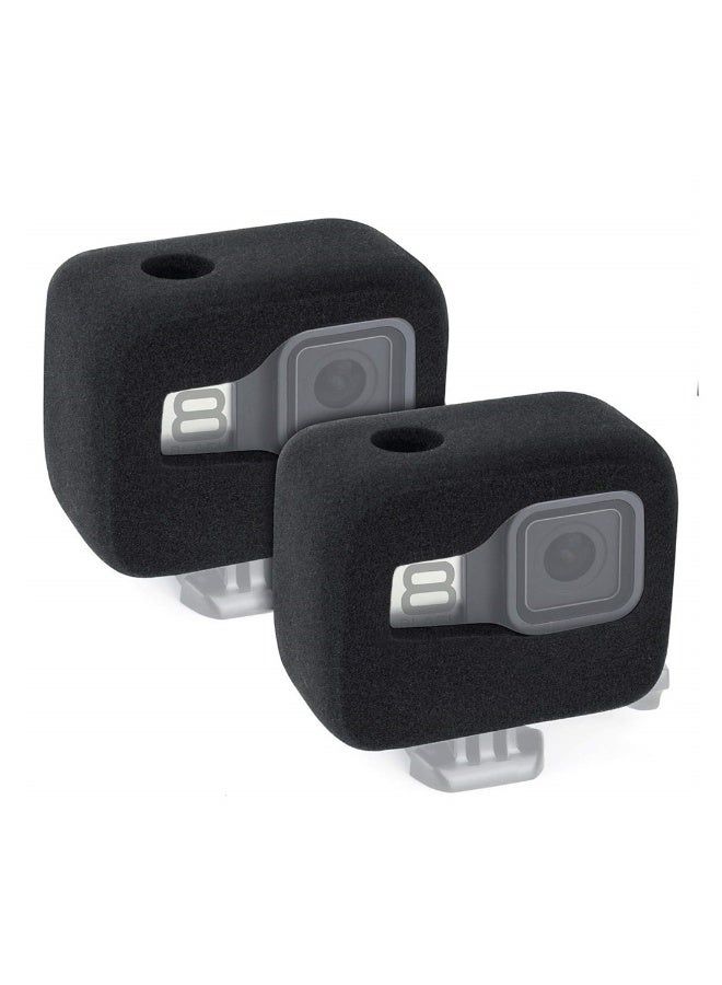 Windslayer Cover Housing Frame Case for GoPro Hero 8 Black, 2-Pack Foam Windshield Housing Case Cover, Reduces Wind Noise for Optimal Audio Recording