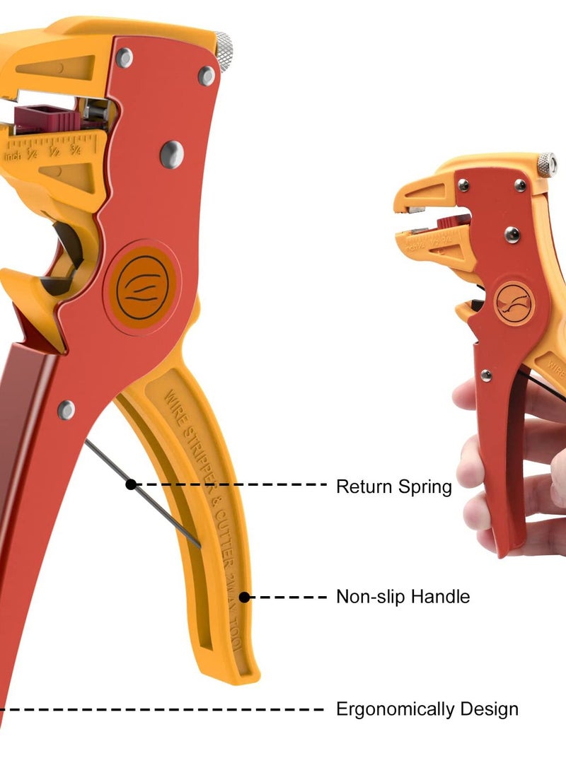 Excefore - 2-in-1 Automatic Wire Stripper and Cutter,Adjustable 10-24 AWG Electrical Cable Tool for Electronics and Automotive Repair - Image 1