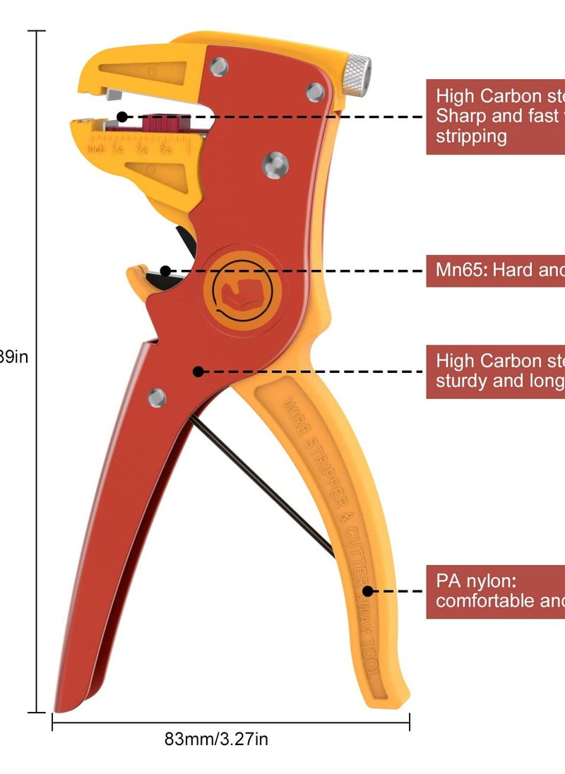 Excefore - 2-in-1 Automatic Wire Stripper and Cutter,Adjustable 10-24 AWG Electrical Cable Tool for Electronics and Automotive Repair - Image 1
