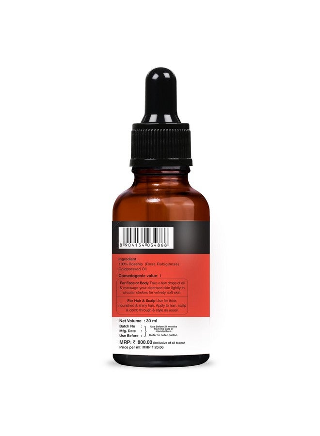 Soulflower Rosehip Oil for Wrinkles, Fine Lines, Scars, Stretch Marks, Under Eyes, and Curly Hair | 100% Pure, Organic, Cold-Pressed Seed Oil for Men & Women | 30ml - Image 5