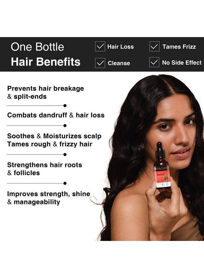 Soulflower Rosehip Oil for Wrinkles, Fine Lines, Scars, Stretch Marks, Under Eyes, and Curly Hair | 100% Pure, Organic, Cold-Pressed Seed Oil for Men & Women | 30ml - Image 3
