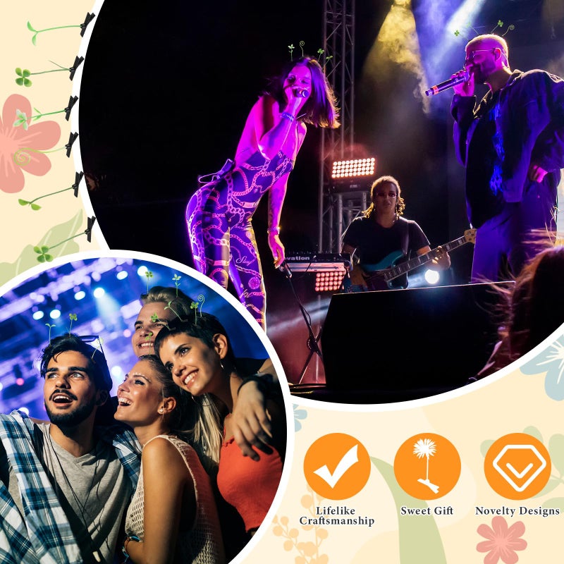 Luinabio 30 Pcs Bean Sprout Hair Clips Rave Mixed Style Plant Hairpins Hair Accessories for Party Irish(Greenery) - Image 5