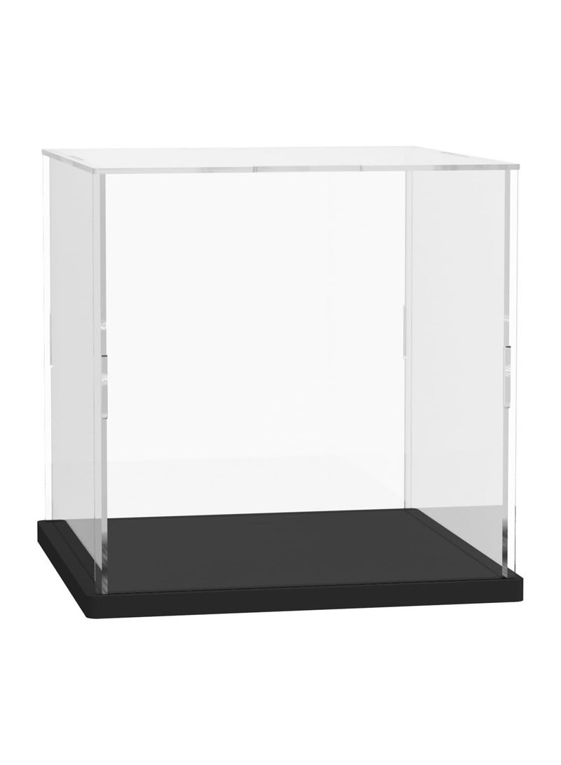 TPGP Acrylic Display Case with Black Base, Display Boxes for Collectibles Dustproof Protection Showcase (15x15x15 cm / 5.9x5.9x5.9 inch, Black) - Image 1