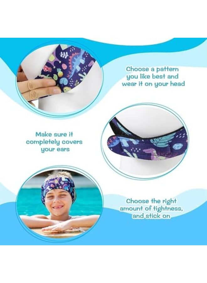 LAMAY 4 PCS Swimming Headband Swimming Ear Band Adjustable Swim Headband - Image 4