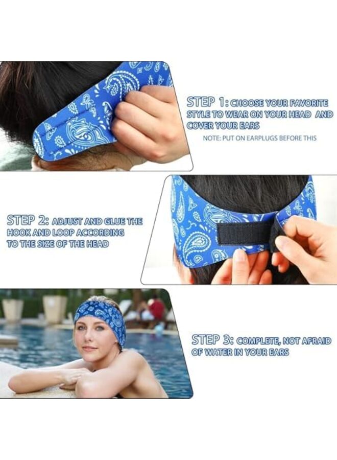 LAMAY 4 PCS Swimming Headband Swimming Ear Band Adjustable Swim Headband - Image 3
