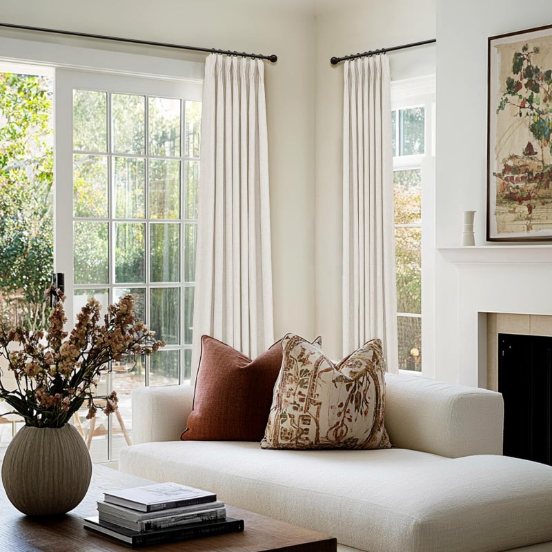 100% Blackout Shield Polyester Pinch Pleated Curtains Blackout, Pleated Drapes with Hooks 96 Inch Long 2 Panels Set, Polyester Blackout Curtains for Bedroom & Living Room, 40" W x 96" L, Beige - Image 5