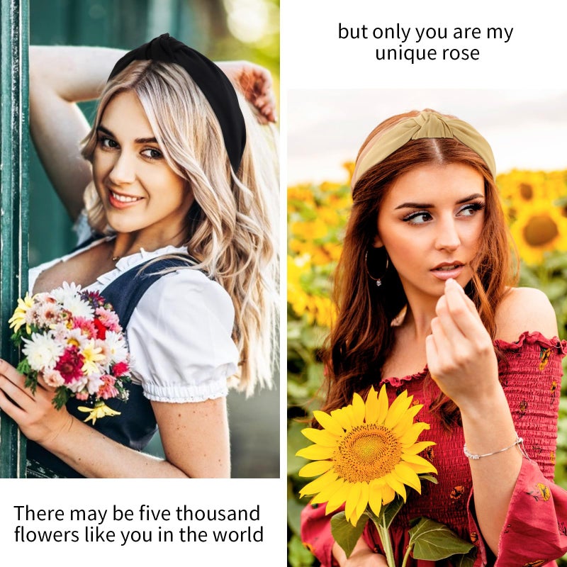 VELSCRUN 12 Pack Headbands for Women Gilrs Fashion Knotted Head Bands Solid Headband Non Slip Hair Band for Women's Thin Thick Short Hair Face Wash Hair Accessories Gifts for Women - Image 3