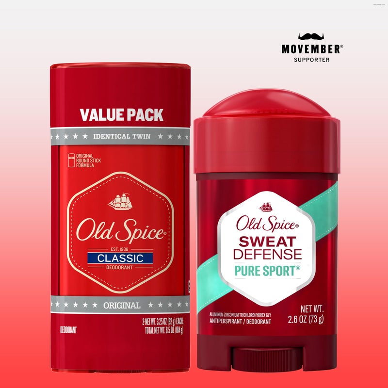 Old Spice كلاسيك عطر أصلي مزيل العرق للرجال، 3.25 أونصة (عبوة من 2) - Image 2