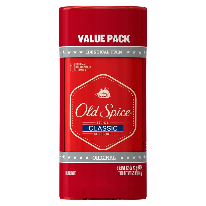 Old Spice كلاسيك عطر أصلي مزيل العرق للرجال، 3.25 أونصة (عبوة من 2) - Image 1