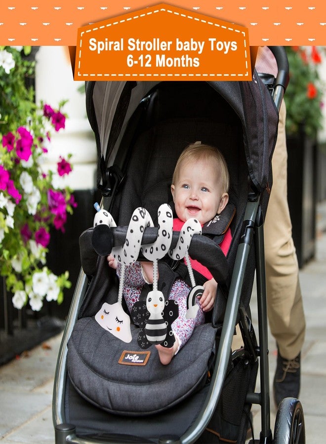 FPVERA Infant Car Seat Toys for Babies 0-6 Months: Travel Baby Toy for Rear Car Seat, Adjustable Mobile Activity Arch with Music, Sensory Hanging Toy Fits SafetyCrib, Stroller (Black Whtie) - Image 5