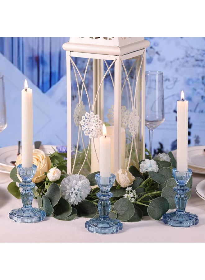 HOME ZONE Set of 2 Blue Taper Candle Holders for Table Centerpiece, Gold Tall Candle Stick Holder Stand for Wedding Decorations, Birthday, Table Décor - Image 4