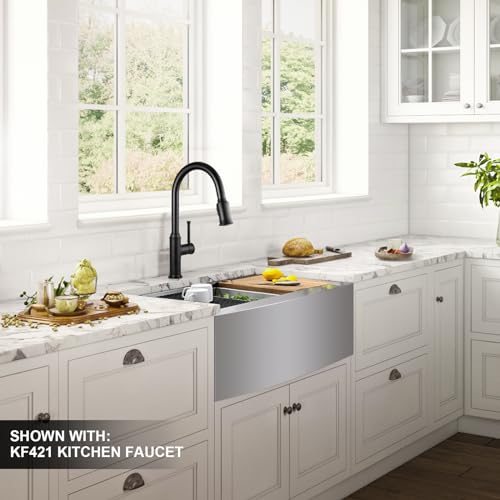 Lava Odoro Curtura Matte Black Kitchen Faucet with Pull-Down Sprayer, Single Handle Kitchen Sink Faucet Black Faucet for Kitchen Sink 1 Hole, Deck Plate Included, KF421-MB - Image 3