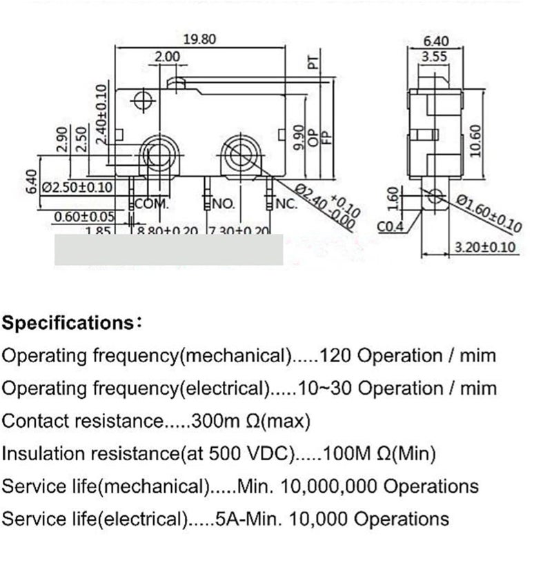 مفتاح اللمس التدريجي MQS 1D 2 دبوس 5A 30VDC زر ضغط لحظي - Image 5
