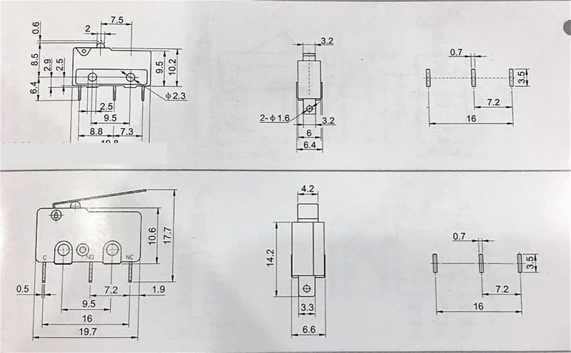 مفتاح اللمس التدريجي MQS 1D 2 دبوس 5A 30VDC زر ضغط لحظي - Image 3