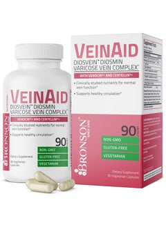 Bronson Veinaid Diosmin 1000Mg Diosvein Varicose Vein Complex With Venocin & Centellin 90 Vegetarian Capsules  - Image 1