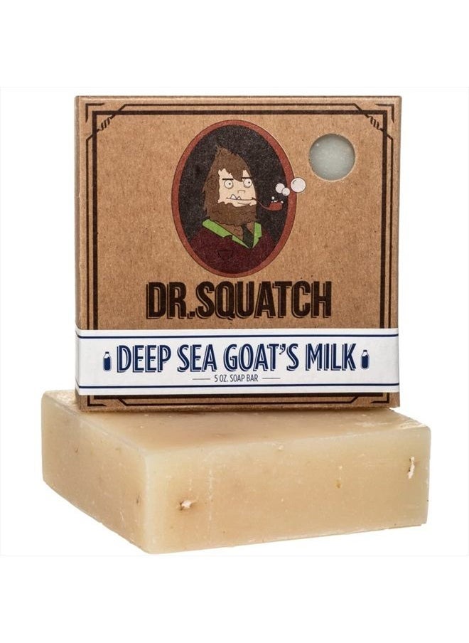 Dr. Squatch All Natural Bar Soap for Men with Medium Grit, Deep Sea Goat's Milk 