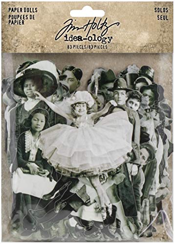 Tim Holtz Idea-Ology Paper Dolls Die-Cuts 83/Pkg-Solos Art Craft, Red, Green - Image 1
