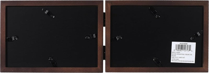 Malden International Designs Dark Walnut Concept Wood Picture Frame, Double Horizontal, 2-4x6, Walnut - Image 4