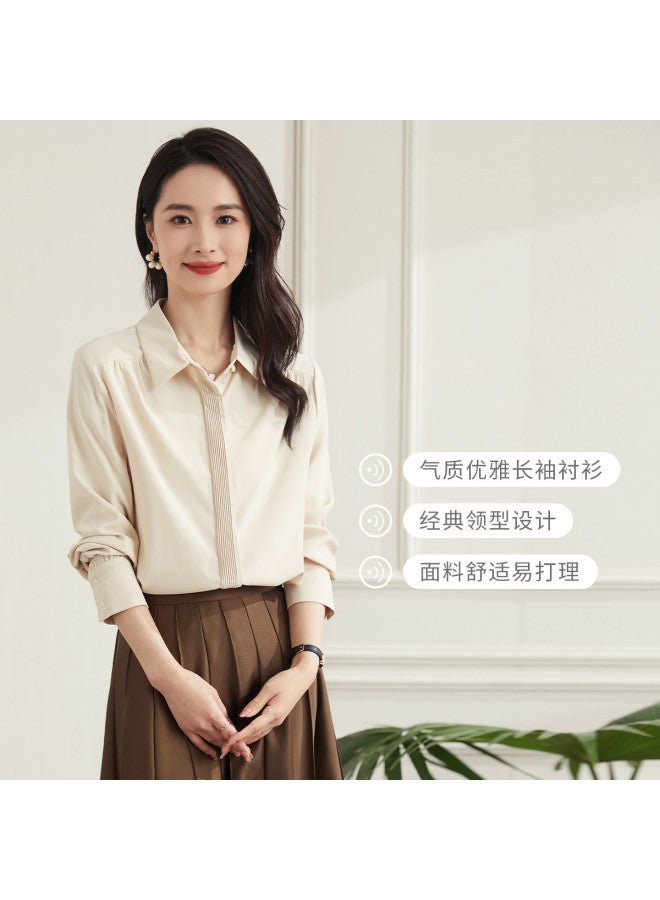 ROMON Four-Season Women'S Long-Sleeve Shirt, Simple And Versatile For Workplace Commuting, Comfortable And Easy To Match - Image 3