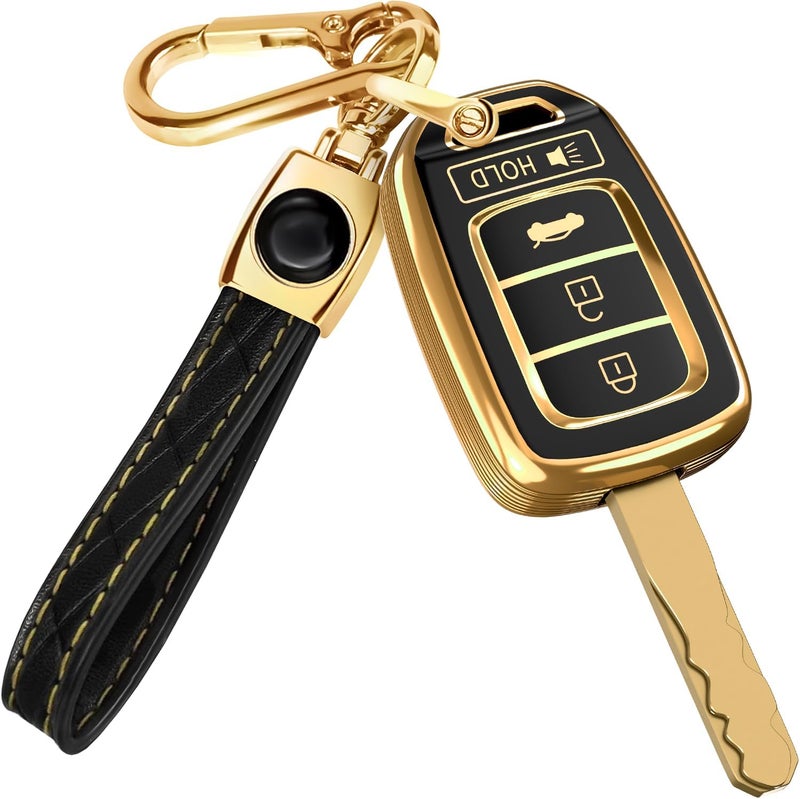 Lucrum Honda Key Fob Cover with Leather Keychain - Image 1