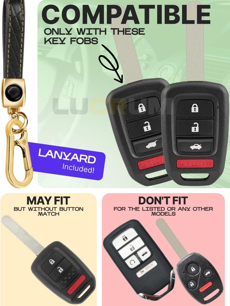 Lucrum Honda Key Fob Cover with Leather Keychain - Image 2