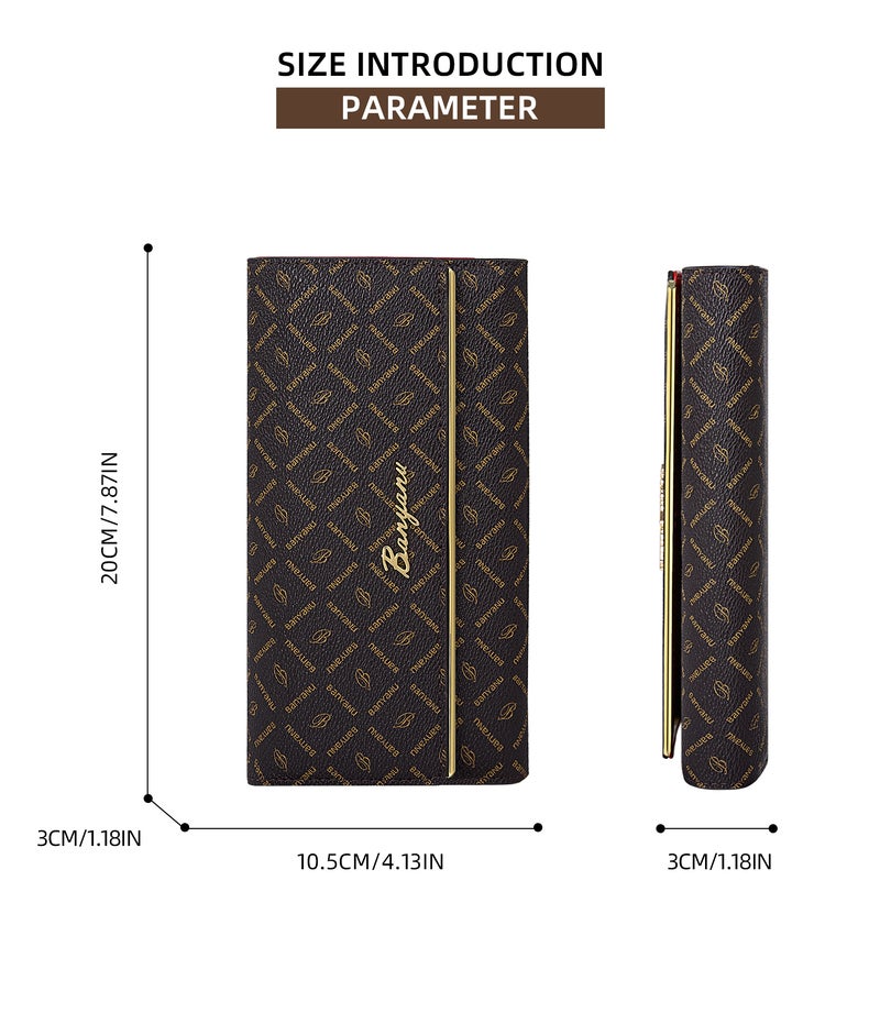 banyanu Women's Large Capacity PVC Wallet with Geometric Print - Vintage Style, BYN-1699 - Image 5