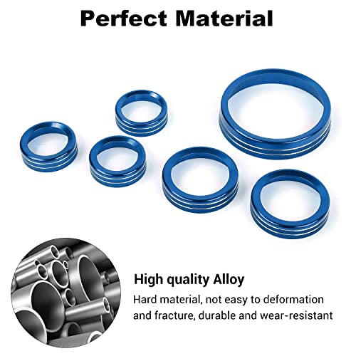 JWWY Air Conditioner Headlight Switch Knob 4WD Wheel Drive Trailer Gear Switch Knob Cover for 2021-2025+ Ford Bronco Accessories Aluminum Alloy 6PCS Blue（Don't fit Bronco Sport） - Image 4