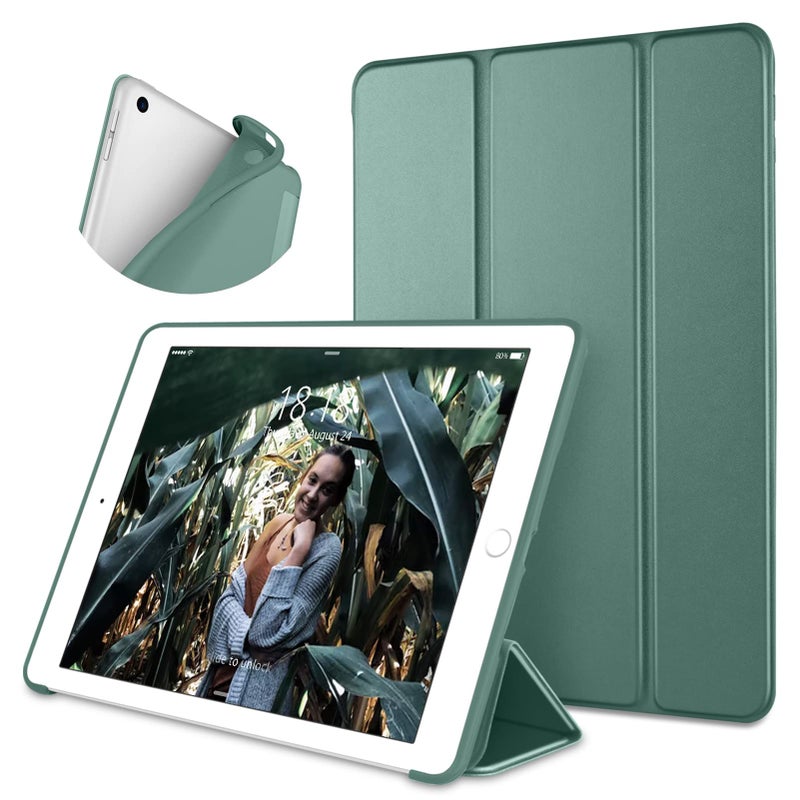 DTTO for iPad 6th Generation Case 9.7 Inch 2018, Smart Slim Lightweight Stand with Soft TPU Back Cover for iPad 5th Generation 9.7" 2017, Auto Sleep/Wake, Midnight Green - Image 1
