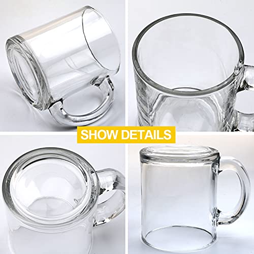 Accguan Glass Coffee Mug Set, (8 Pack) 12 Ounce with Convenient Handle, Tea Glasses for Hot/Cold Beverages, Thermal Shock Resistant, Tempered Glass, Mugs for Cappuccino, Latte, Espresso - Image 3