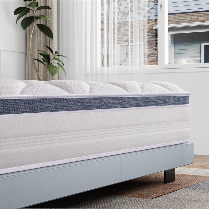 Hybrid Mattress, 200x200x30CM Individual Pocket Springs for Motion Isolation & Pressure Relief,Medium Firmness - Image 5
