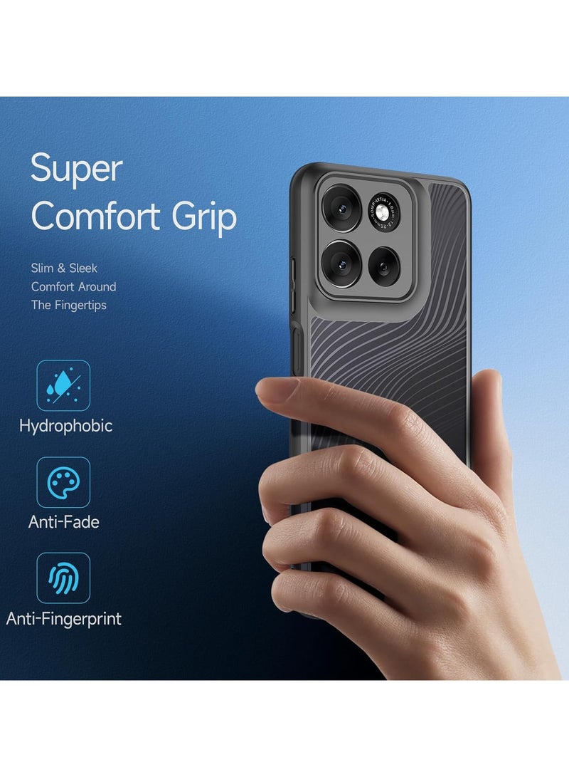 عام "غطاء واقي متوافق مع Motorola Moto G56 5G - خطوط انسيابية - غطاء خلفي مطفى بملمس ساندبلاست - مقاوم لبصمات الأصابع والسقوط - مزيج PC+TPU المضاد للصدمات" - Image 2