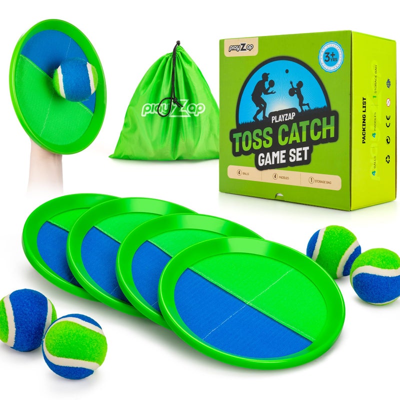 PlayZap Toss and Catch Ball Set Outdoor Toys for Kids Games Outside Yard Pool Beach Toys for 3 4 5 6 7 8 Years Old Boys Girls Birthday Gift Easter Basket Stuffers - Image 2