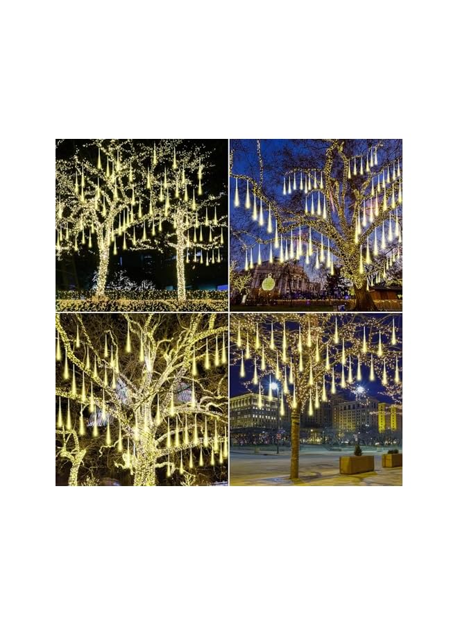The Bros Meteor Shower Light,Outdoor Meteor Shower Rain Lights,30CM 8 Tubes Falling Rain Lights,Icicle Cascading Lights for Festival Wedding Party Holiday,String Light for Garden Tree(Warm White) - Image 5