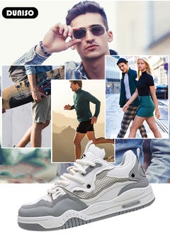 DUNISO Men's Sneakers Lace-Up Fashion Sneakers Comfortable Walking Shoe Sports Casual Walking Athletic Fitness Indoor and Outdoor Shoes  - Image 3