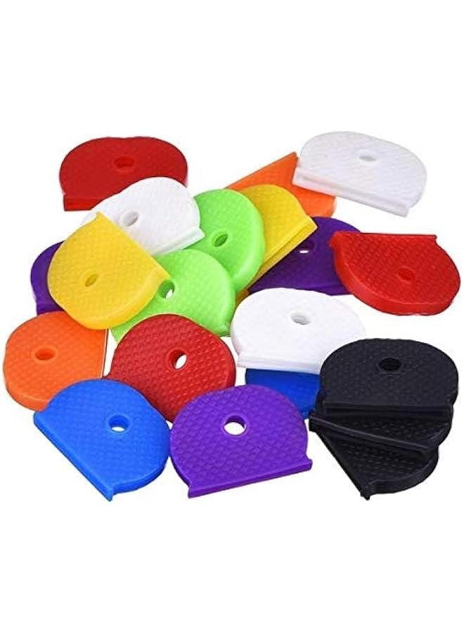 32 Pcs Assorted Colors Key Cap Rings, Key Identifier Tag Covers Fit for Regular Sized Keys  - Image 1