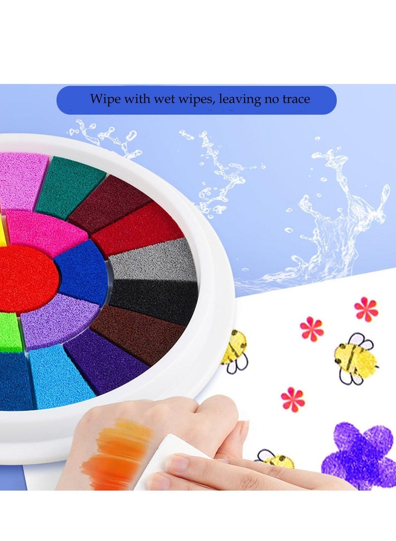 شو وو Washable Finger Painting Set for Kids 24 Colors Fun Kit Toys Non-Toxic Children's Paints Supplies Drawing - Image 2