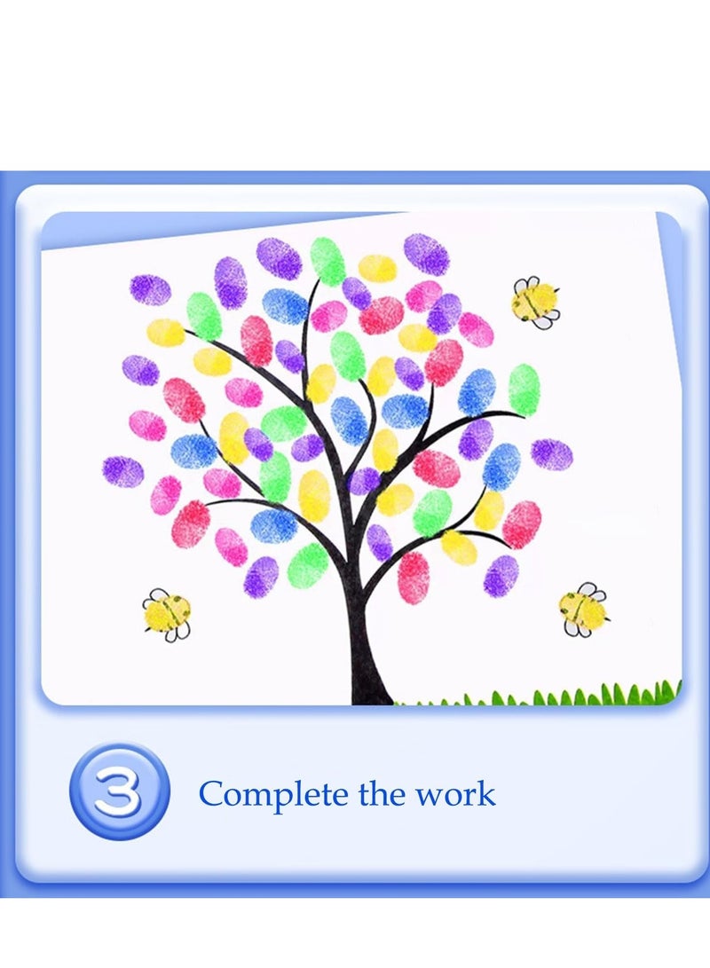 شو وو Washable Finger Painting Set for Kids 24 Colors Fun Kit Toys Non-Toxic Children's Paints Supplies Drawing - Image 5