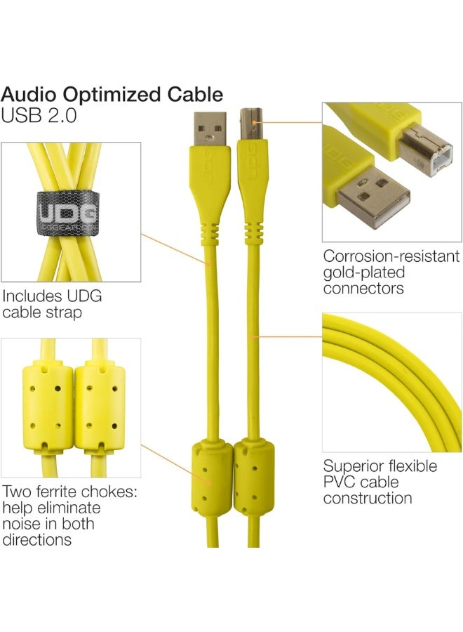 UDG Ultimate Audio Cable USB 2.0 A-B, Yellow, Straight, 3 m - Image 2