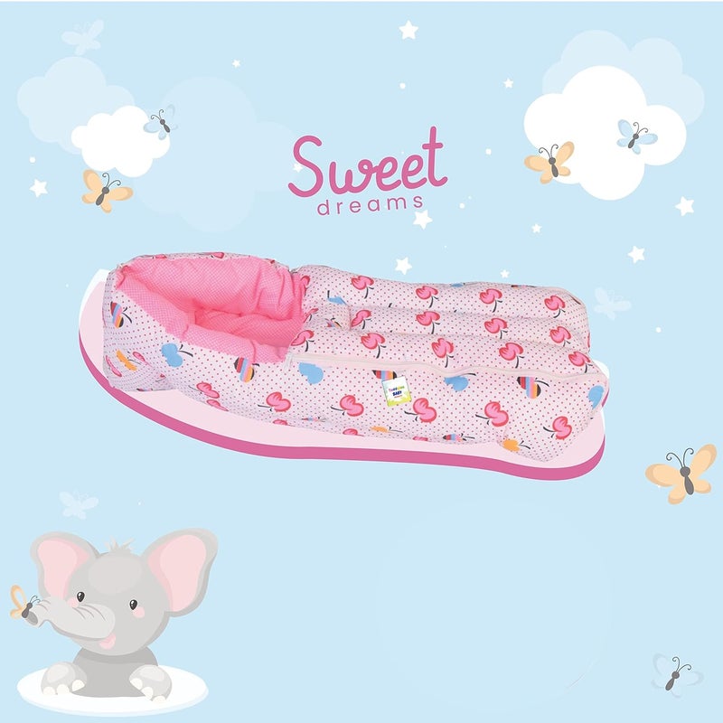 Toddylon Baby Bags 3 in 1 Bed | Wrapper | Newborn Boys Girls | Wearable Blankets | Cotton (0-6 Months) Pink - Image 2