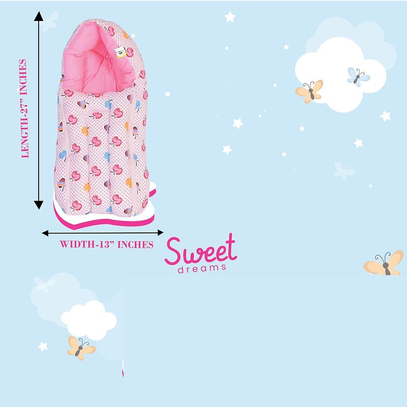 Toddylon Baby Bags 3 in 1 Bed | Wrapper | Newborn Boys Girls | Wearable Blankets | Cotton (0-6 Months) Pink - Image 5