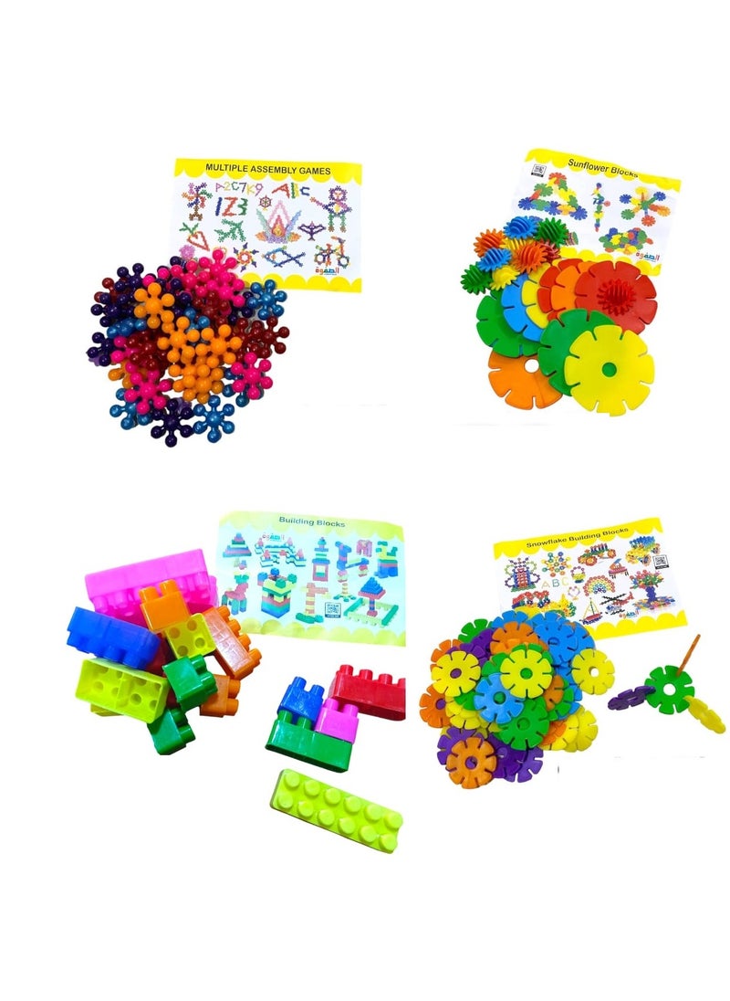 Alsafwa Building Blocks Set - 4 Different Shapes of Blocks - Each Shape Contains 150 Grams 