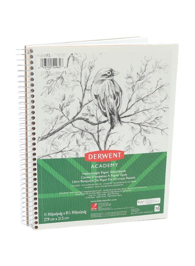 Derwent Academy Sketch Pad Heavy weight White Letter 70 Sheets - Image 1
