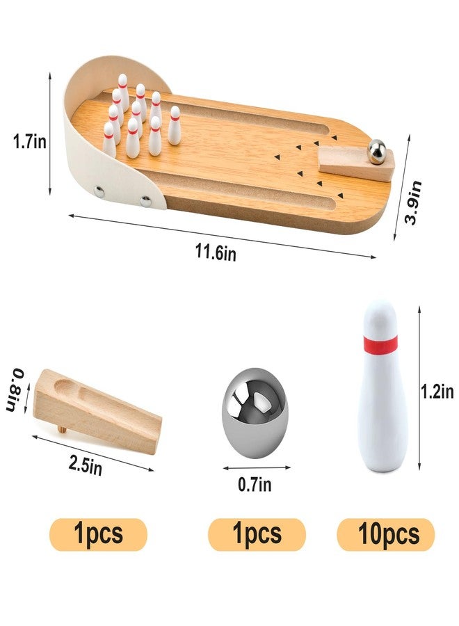 Donse Tabletop Mini Bowling Game Set White Elephant Gifts for Adults Teens Kids - Image 2