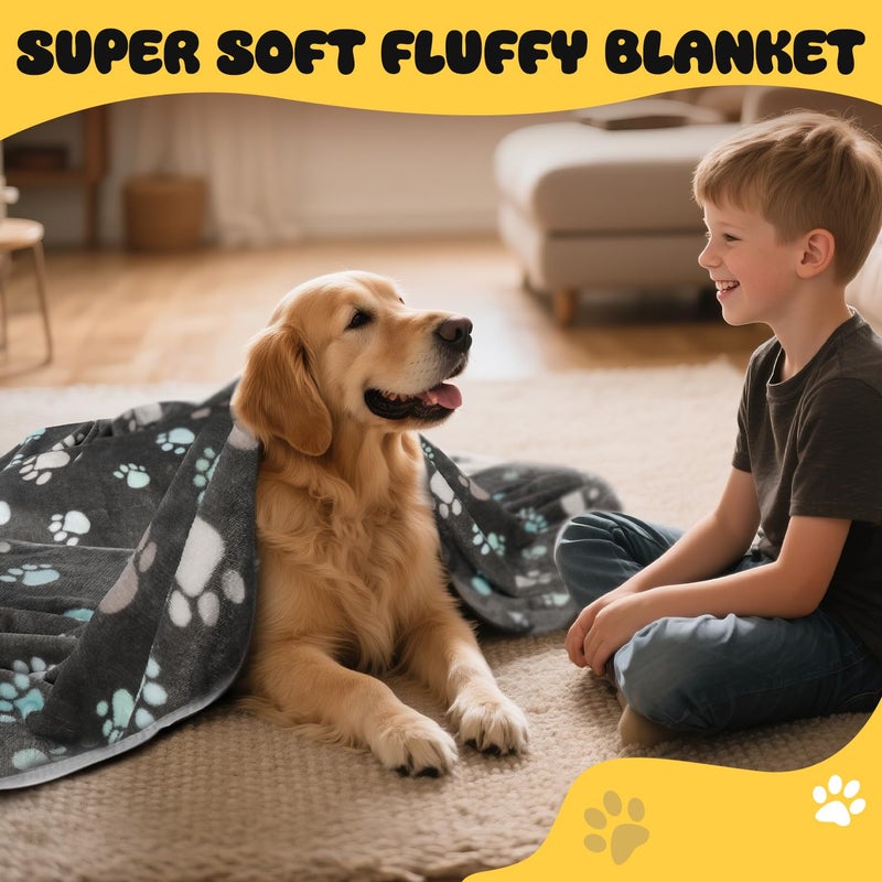 Vowanop Premium Soft Dog Blanket Washable, 40" x 32" Flannel Gray Dog Blanket for Small and Medium Dogs and Indoor Cats - Image 5
