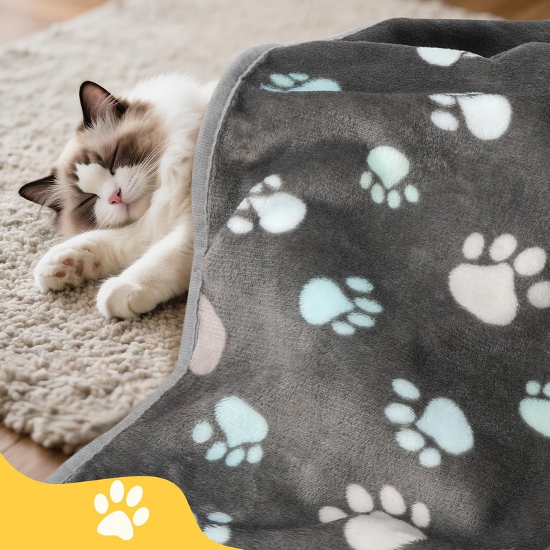 Vowanop Premium Soft Dog Blanket Washable, 40" x 32" Flannel Gray Dog Blanket for Small and Medium Dogs and Indoor Cats - Image 3
