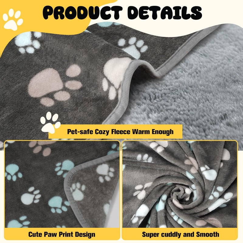 Vowanop Premium Soft Dog Blanket Washable, 40" x 32" Flannel Gray Dog Blanket for Small and Medium Dogs and Indoor Cats - Image 2