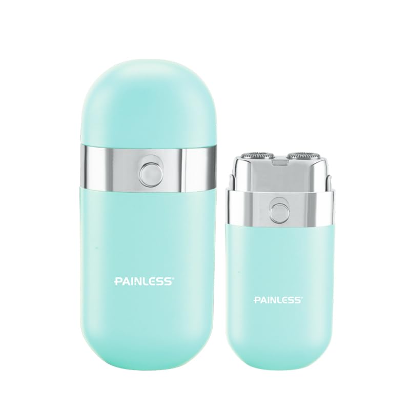 Painless Portable double blade Facial Hair Remover for Women,Waterproof Shaver Painless Instant Hair Removal Device for Chin/Upper Lip (Sky Blue) - Image 1