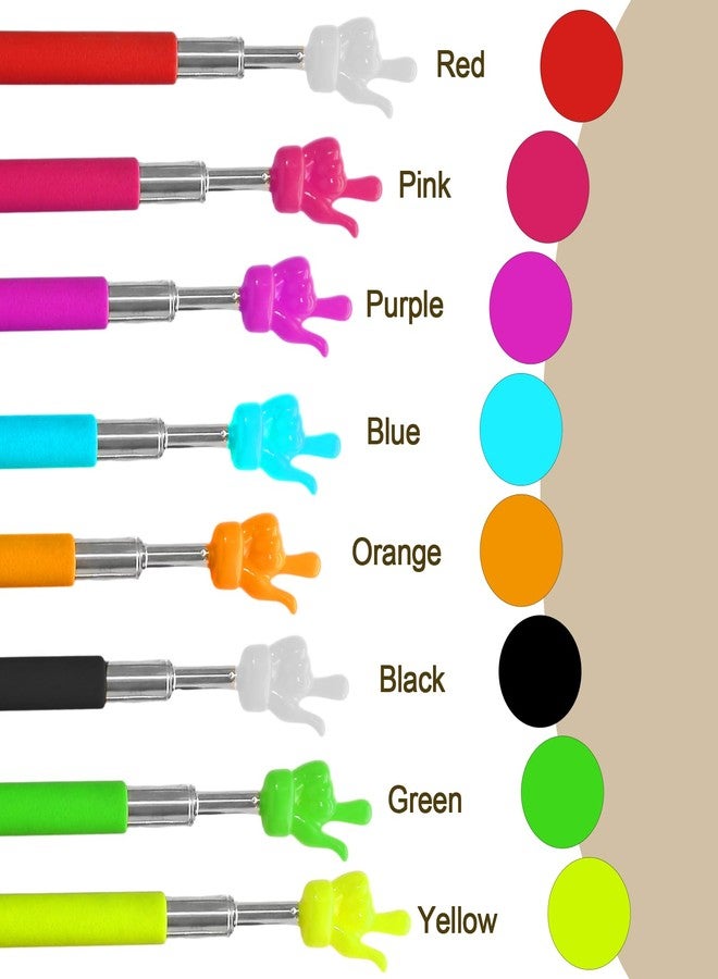 Hitefu 8 Pcs Extendable Finger Pointer Stick, Telescopic Teachers Pointer, Retractable Hand Stick for Classroom, Whiteboard, Presentation & Interactive Learning (8 Colors) - Image 3