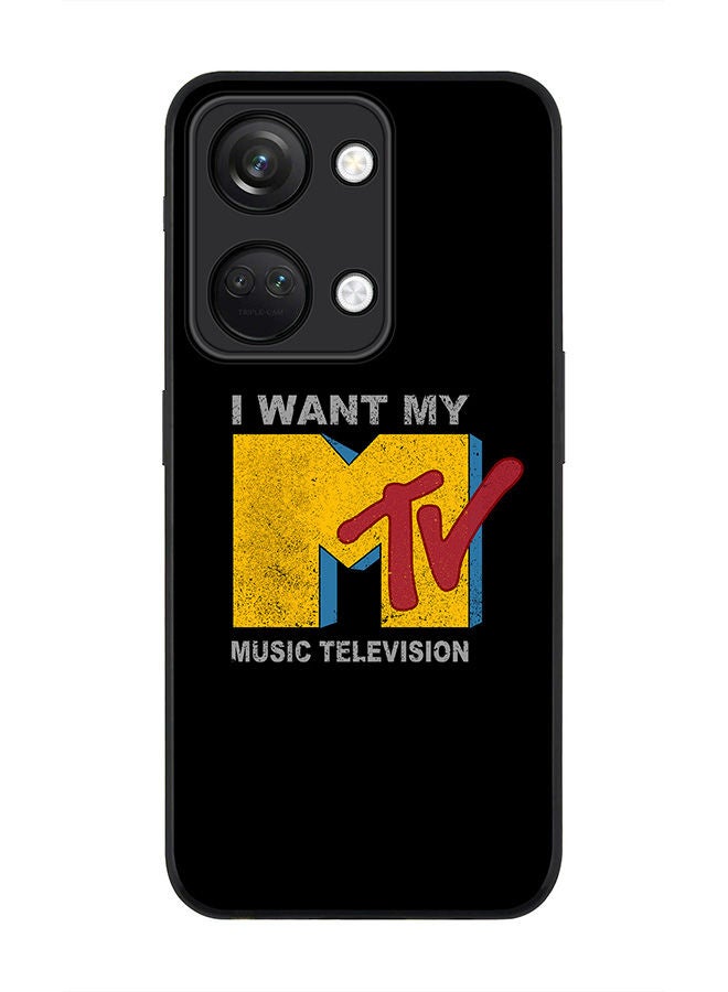 Stylizedd Rugged Black edge case for ONEPLUS NORD 3 5G / OnePlus Ace 2V, Slim fit Soft Case Flexible Rubber Edges Anti Drop TPU Gel Thin Cover -  I want my mtv - Image 1